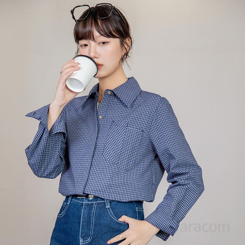 여성 체크셔츠 루즈핏 긴팔 캐주얼 셔츠자켓 봄여름 스타일 데일리 아우터 레이어링 다양한 연출 가능 편안한 착용감 - 상세 이미지 4