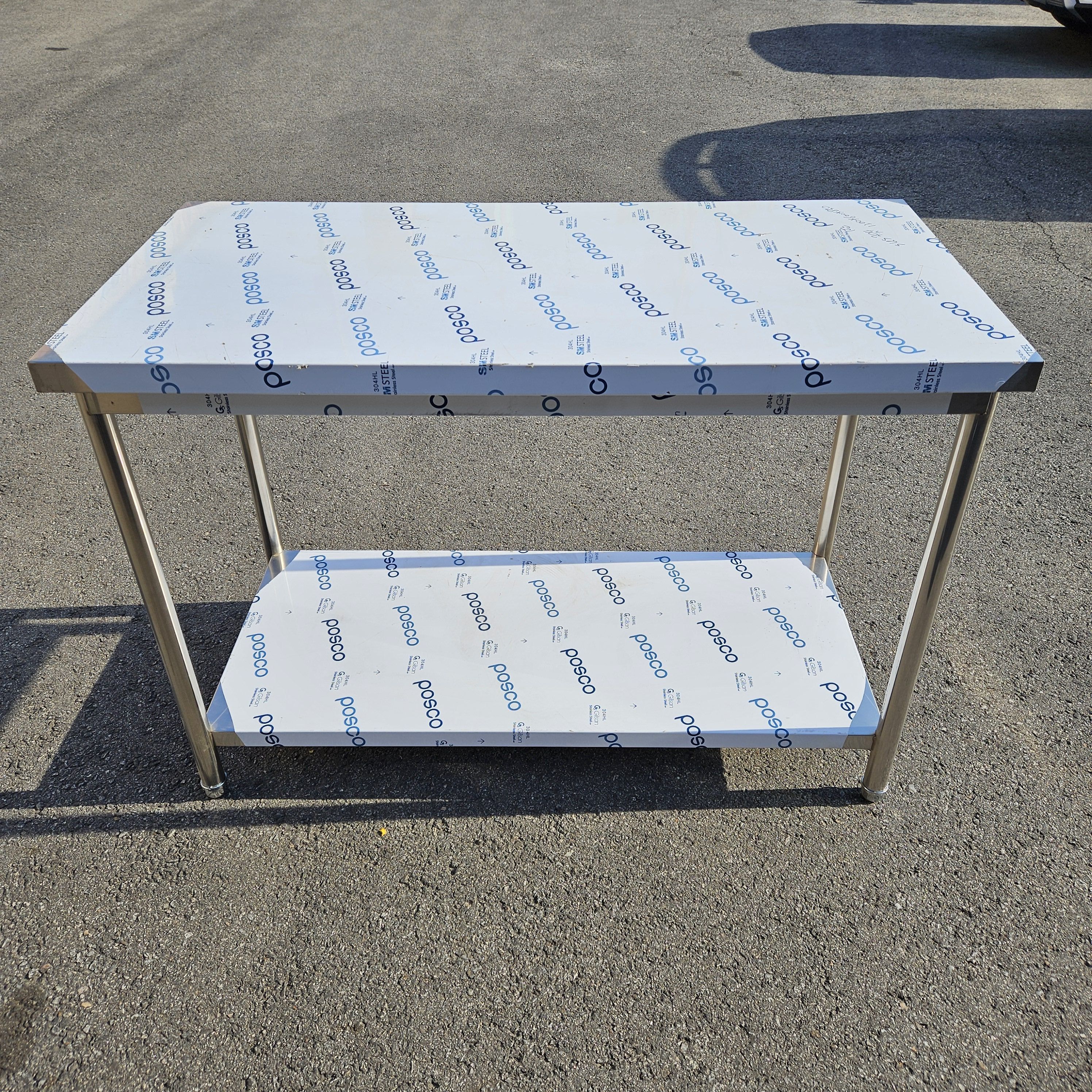 [중고] SUS304 1200x600x850 1단 업소용 작업대 [상판 합판 보강]