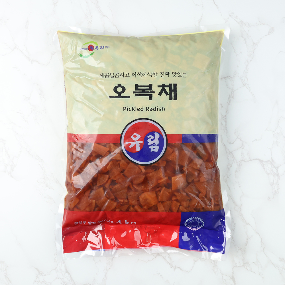 진짜 맛있는 오복채 오복지 절임 업소용 식당 반찬 장아찌 4kg x 4개 - 상품 이미지