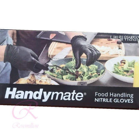 로즈밀 핸디메이트 니트릴장갑 블랙 M 100매 x10p 보호장갑