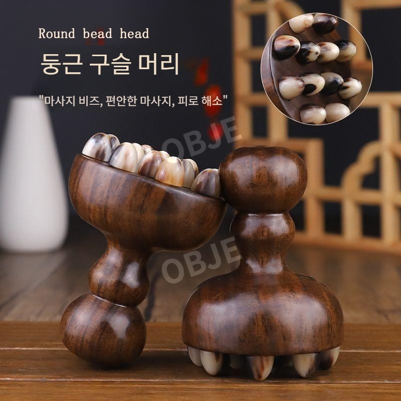 오브제 소뿔 경락 브러시 천연 백단향 마사지 전신 복부 지방 독소 배출 - 상세 이미지 5