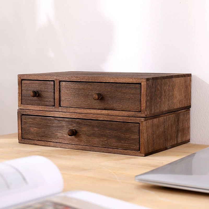 약장 약국 앤틱 전통 수납장 가구 정리장 우드 1 브라운+3칸 1서랍 재고