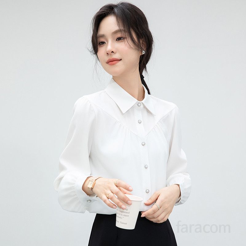 여성 긴팔셔츠 구김없는 캐주얼셔츠 출근용 가을 오버핏 스타일 편안한 착용감 데일리 옥스포드 셔츠 - 상세 이미지 2
