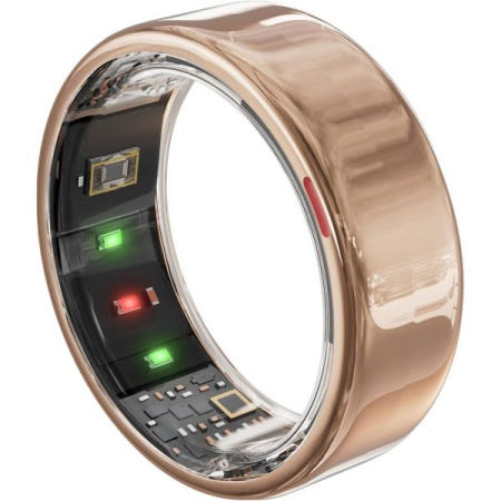 [해외]스마트 링 - 수면/스트레스/시간 추적기 사이즈 키트 구매 전 크기 최대 5-7일 배터리 수명 무선 충전 케이스 사용 APP 구독 없음 iOS/안드로이드 호환(로즈골드, 7