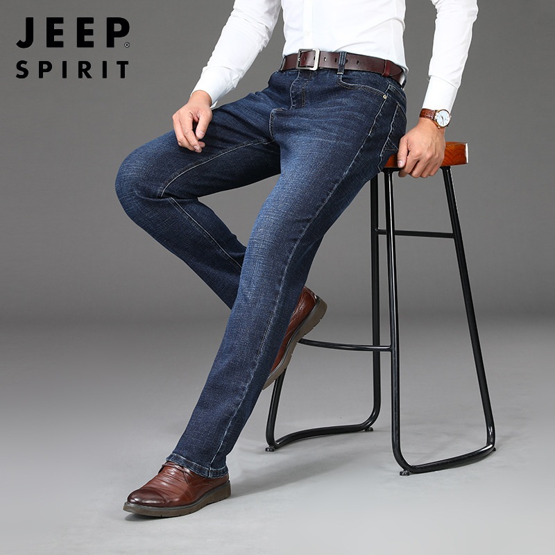 JEEP SPIRIT 봄 가을 남성 청바지 일자 슬림 스판 데님팬츠 - 상세 이미지 3