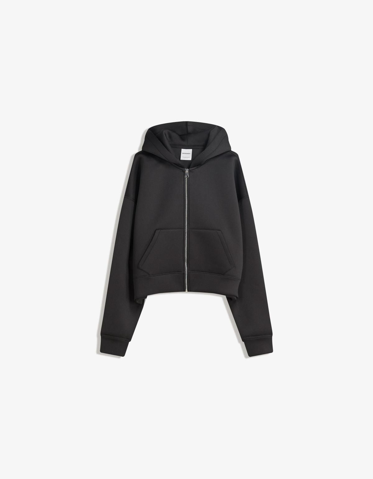 버쉬카 테크니컬 네오프렌 오버사이즈 집업 후드티 6973/714 BLACK - 상세 이미지 3
