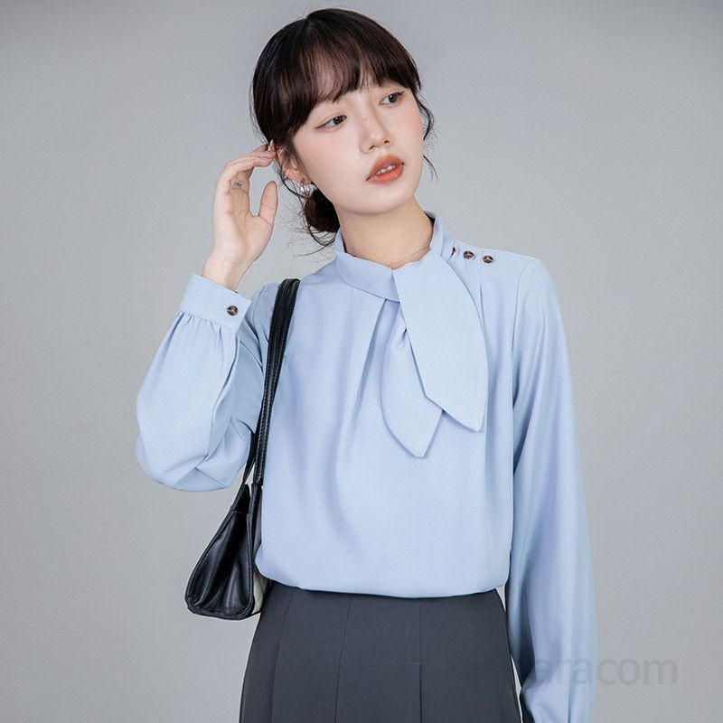 레이스 블라우스 여성 긴팔 루즈핏 봄 가을 데일리 고급스러운 스타일 편안한 착용감 블라우스 쇼핑몰 하객룩 코디너리 시스루 디자인 - 상세 이미지 4