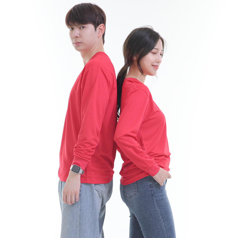 (8color)쿨론홍색라운드 긴팔티셔츠 식당 업소 가게티제작 유니폼셔츠 홀서빙복 이미지 6