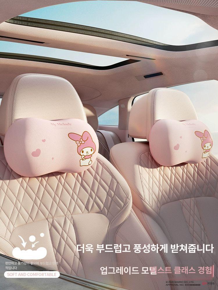 산리오 차량용 목쿠션 자동차 헤드레스트 메모리폼 요추 지지대 키티 쿠로미 시나모롤 등쿠션 - 상세 이미지 2