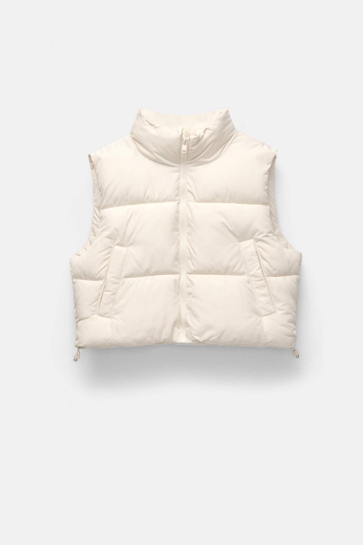 풀앤베어 하이넥 패딩 베스트 7801/309 ECRU