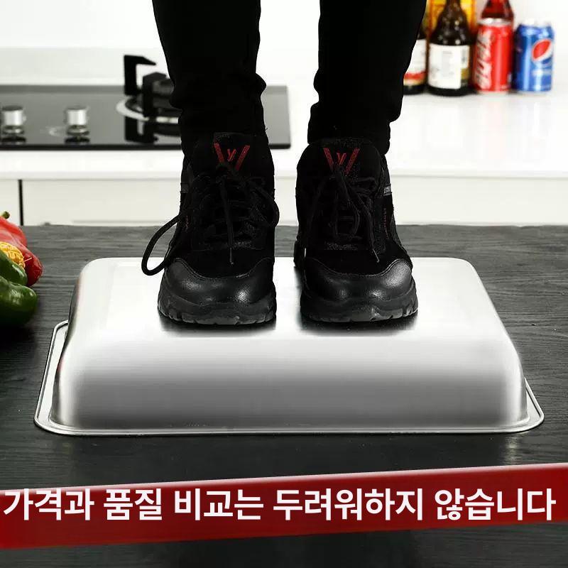대형 사각 트레이 쟁반 스텐 업소용 보관용기 뷔페 식당 깊은 초두께 10cm 깊이 60x40x10 - 상세 이미지 4