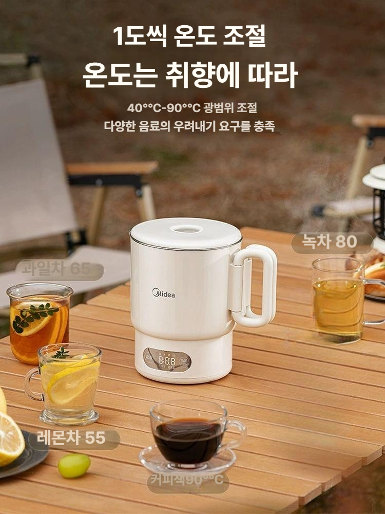 솔비에 접이식포트기 쿠커 여행용포트 라면포트 화이트 304 스테인리스스틸 모델 - 상세 이미지 4