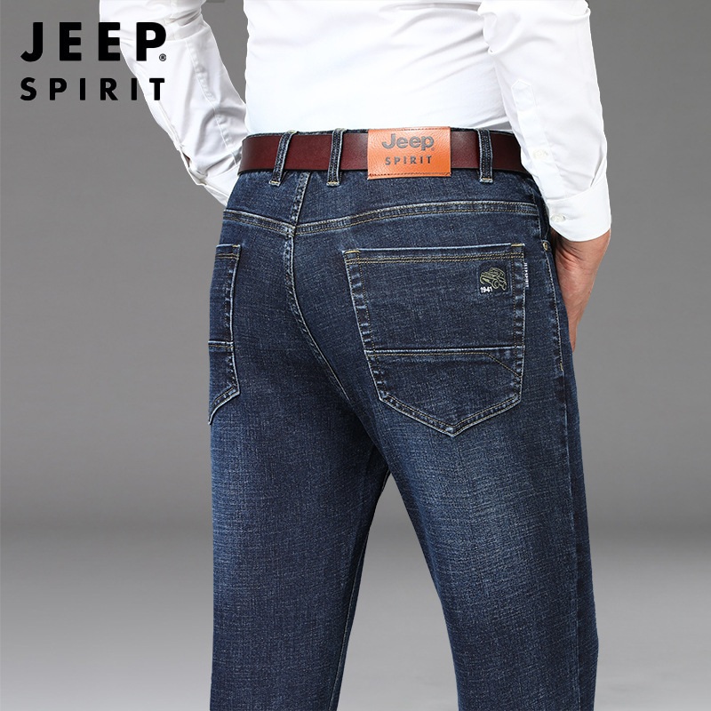JEEP SPIRIT 봄 가을 남성 청바지 일자 슬림 스판 데님팬츠 - 상품 이미지
