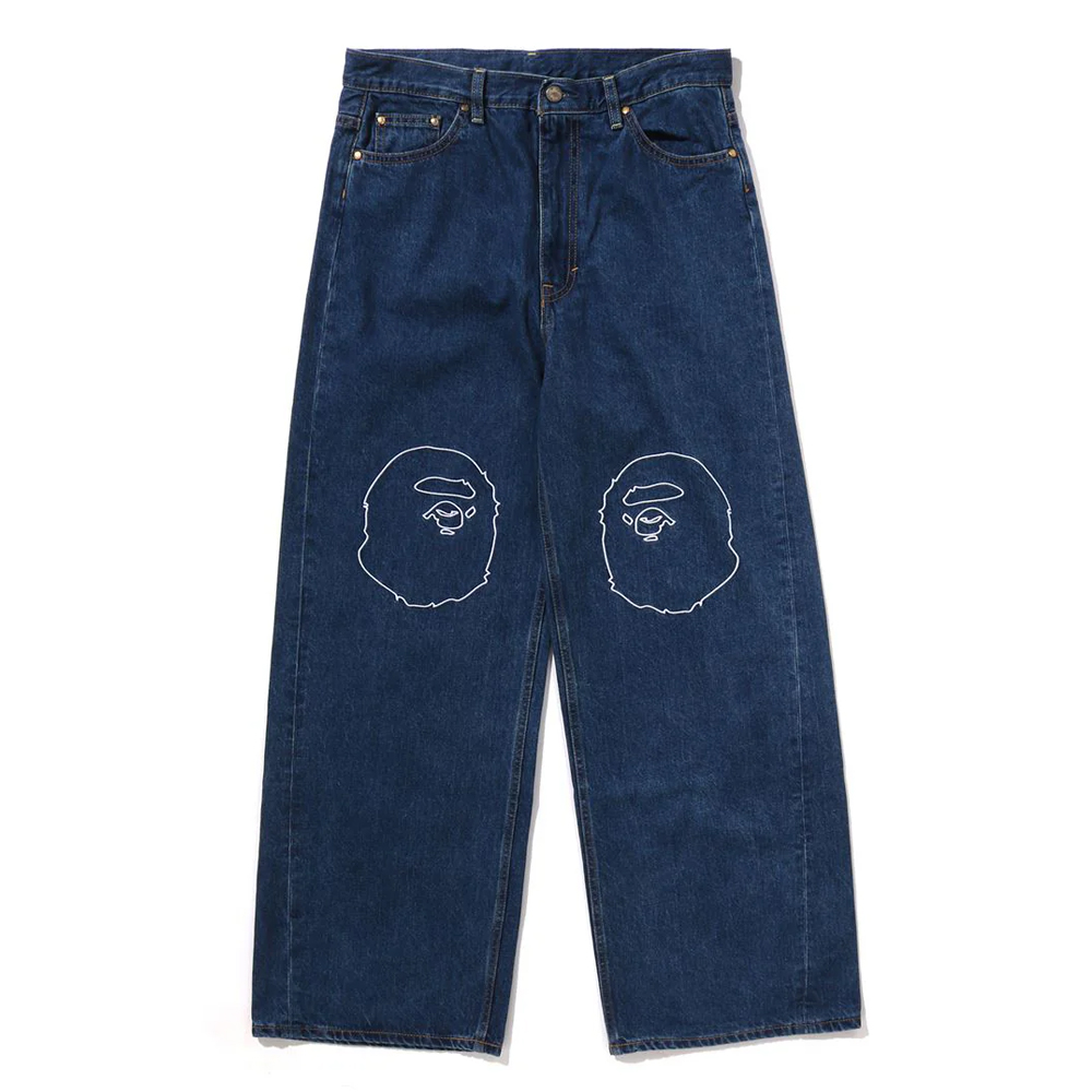 베이프 우먼즈 바지 APE HEAD 12 OZ DENIM PANTS 1L80-250-001 - 상품 이미지