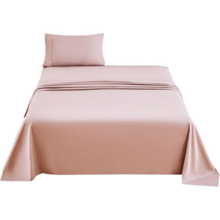 Mohap [해외]모합 침대 시트 세트 경량 침구 최대 16인치 3피스 브러시드 마이크로파이버 - 트윈 라이트 핑크 Queen