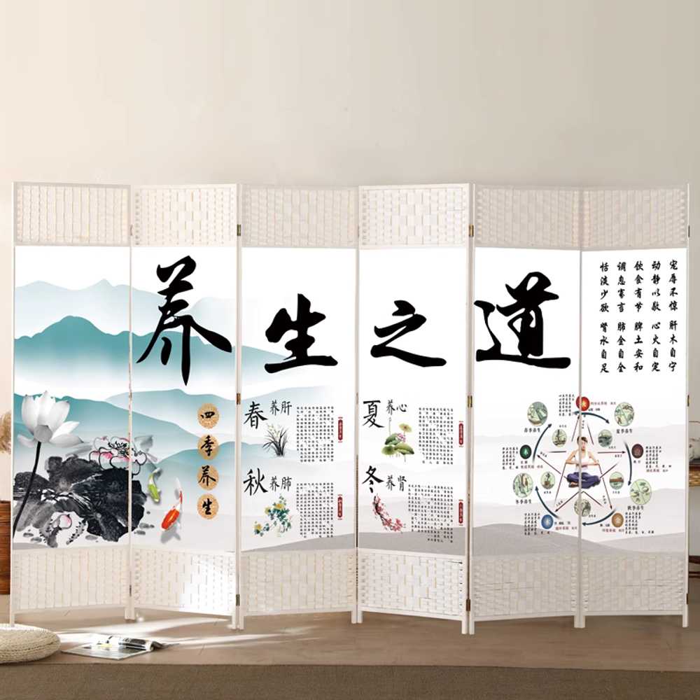 일본풍 병풍 파티션 칸막이 인테리어 접이식 가림막 2.0mx50cm 양면 3칸 - 상세 이미지 4