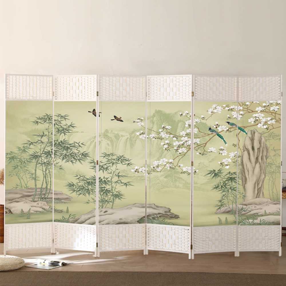 일본풍 병풍 파티션 칸막이 인테리어 접이식 가림막 2.0mx50cm 양면 3칸 - 상세 이미지 2