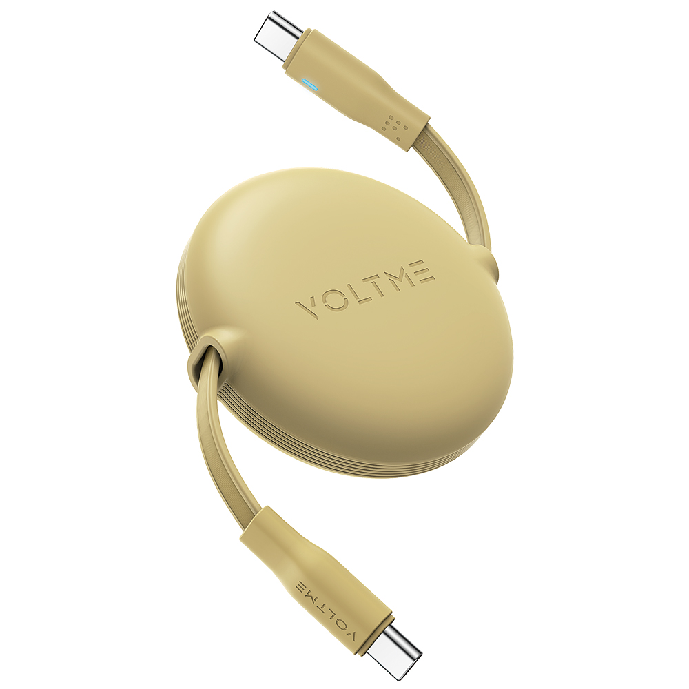 볼트미 YoYo 100W PD 고속충전 C타입 4단 릴 케이블 YY100 옐로우, 1개, 1m - 상품 이미지