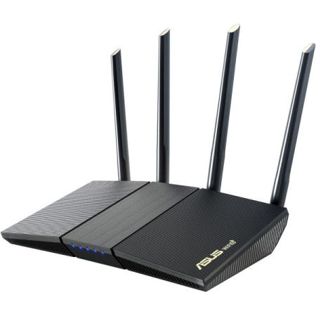 [해외]ASUS RT-AX1800S 듀얼 밴드 WiFi 6 확장형 라우터, 구독 없는 네트워크 보안, 보호자 제어, 내장 VPN, AiMesh 호환, 게임 및 스트리밍, 스마트 홈