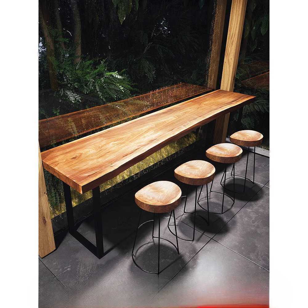 카페 바테이블 우드슬랩 원목 상판 인테리어 높은 180x60x105cm - 상품 이미지