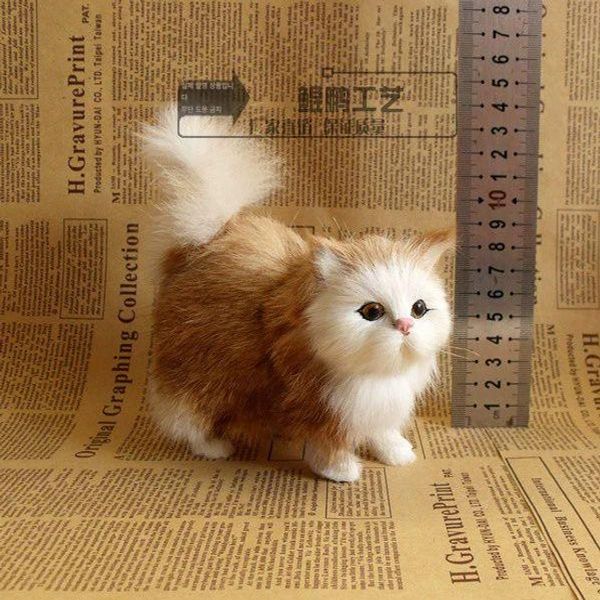리얼 고양이 인형 테이블 조형물 애착 같은 장식품 연한 노란색 - 상세 이미지 2