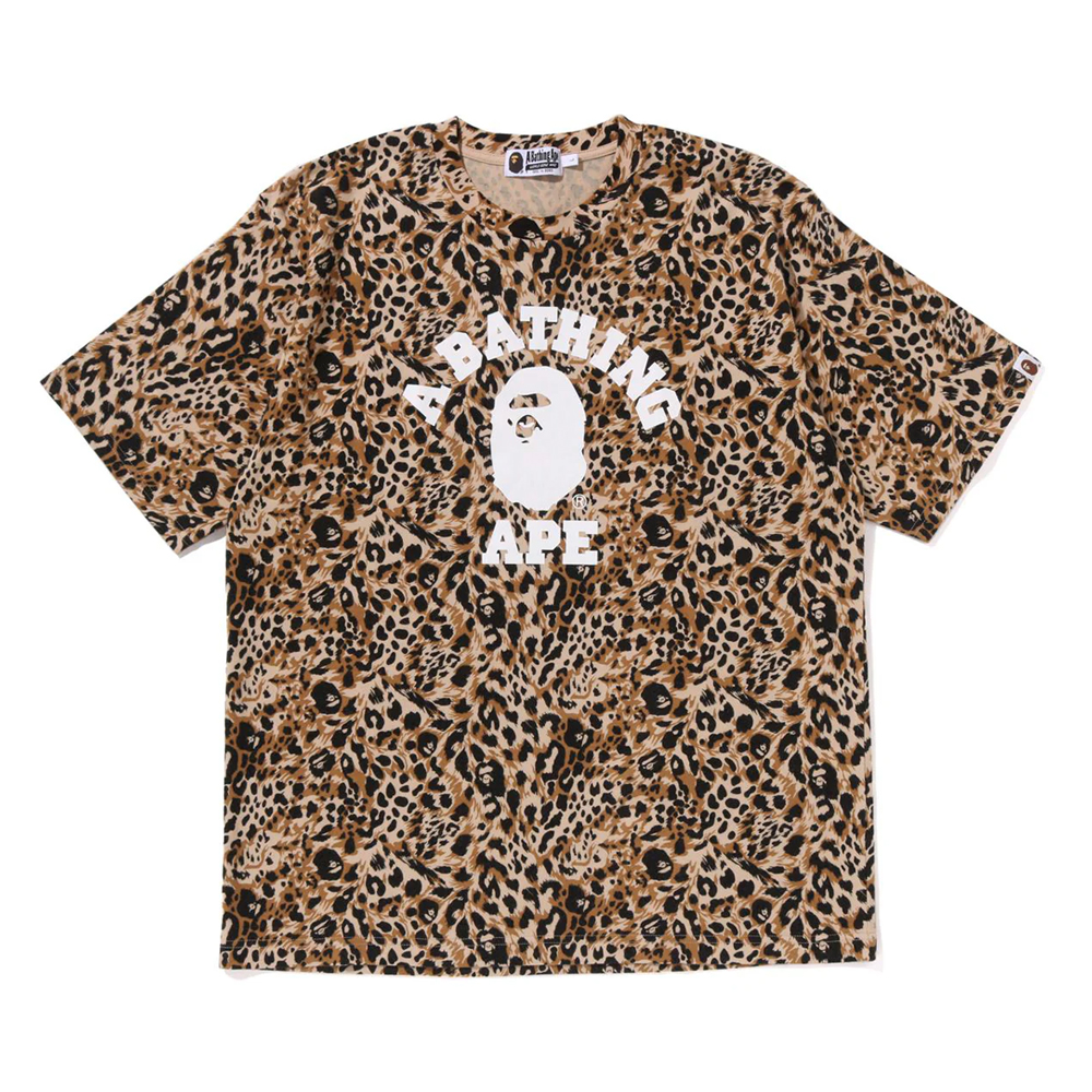 베이프 반팔티 WILD LEOPARD PATTERN COLLEGE RELAXED FIT TEE 1L80-109-004 - 메인 이미지