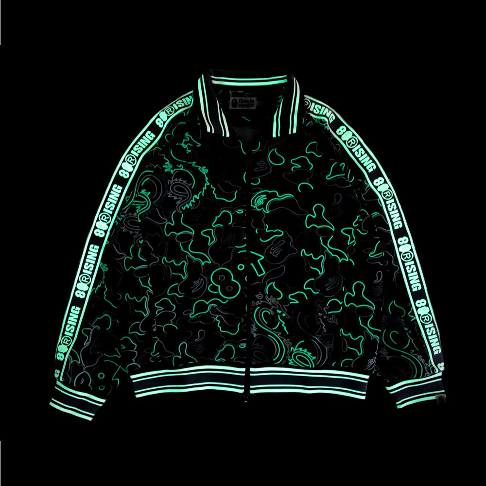 베이프 X 88RISIN 자켓 GLOW IN THE DARK CAMO TRACK JACKET 1L23-115-911 - 상세 이미지 3