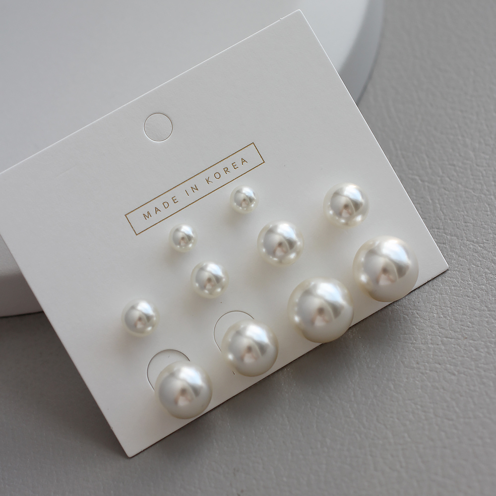진주귀걸이 5종 세트 6mm 8mm 10mm 12mm 14mm - 상세 이미지 2