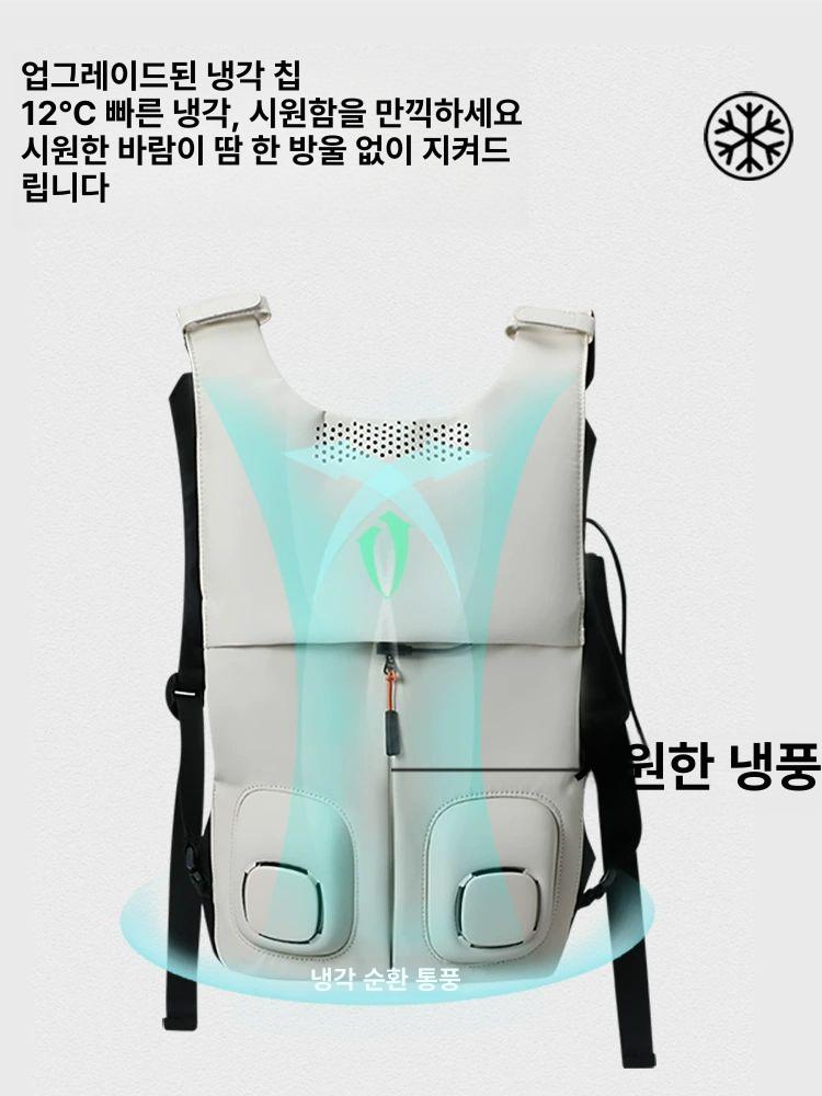 입는 에어컨 조끼 냉풍 미포함 냉방 시원한 옷속 등산 2개1만mAh고속충전보조배터리포함 S 프리사이즈 45~95KG - 상세 이미지 5