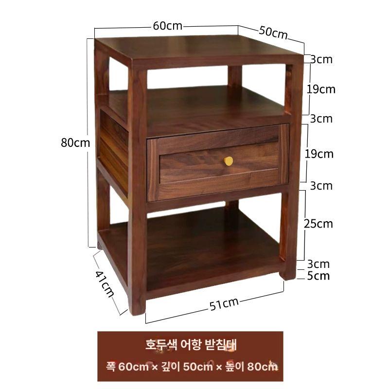 원목 오디오랙 거치대 오디오렉 장비 수납장 보관함 오크 월넛 3단 - 상세 이미지 3