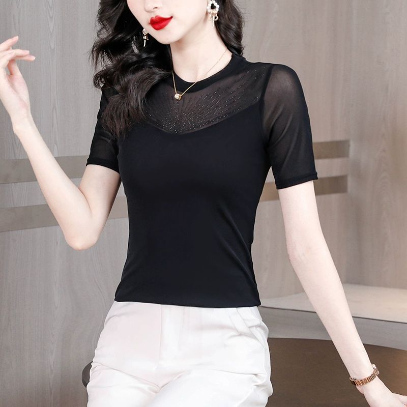 슬림 티셔츠 댄스복 줌바 연습복 밸리복 블랙 M 48.0-52.5kg - 상세 이미지 2