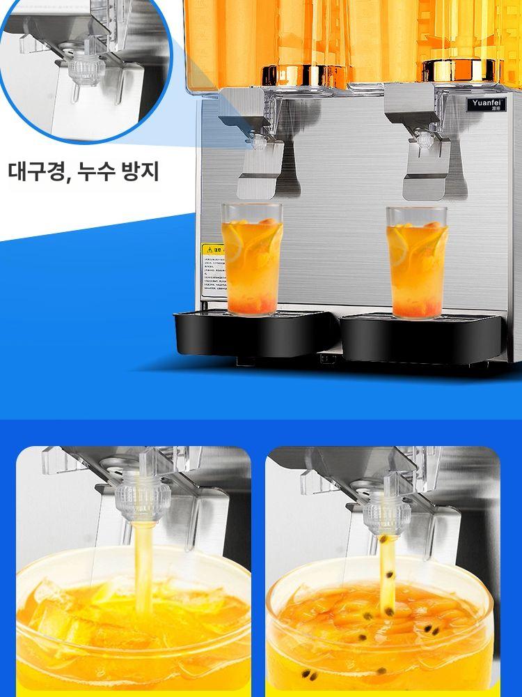 음료 디스펜서 업소용 워터저그 워머기 냉각 카페 보온 삼중 실린더 36L 냉각 과일 추가 - 상세 이미지 4