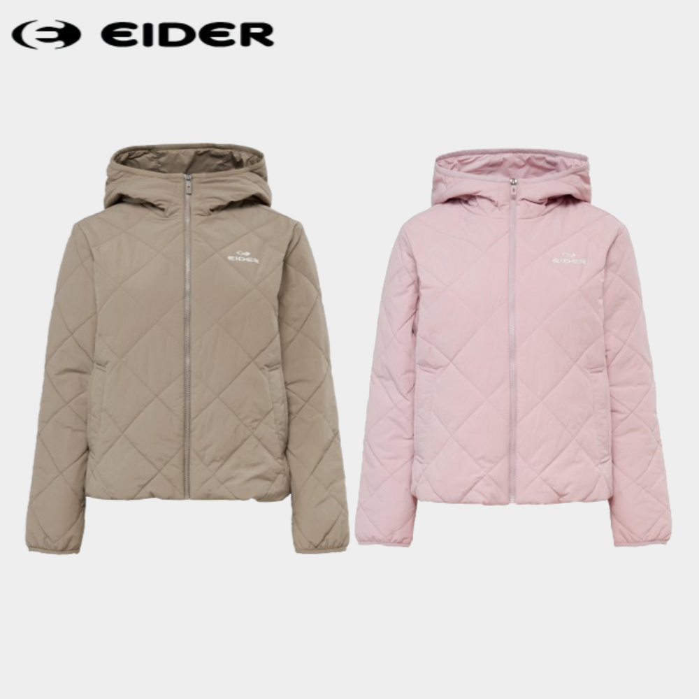 아이더 여성 경량 퀼팅 경량 패딩 간절기 후드 자켓