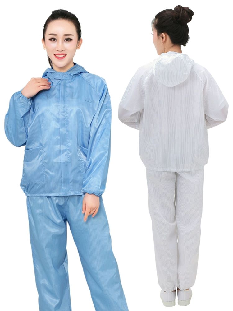 빅사이즈 여성 방진복 클린복 제전복 후드 방제복 하의 블루-후드 재킷 단품 S - 상품 이미지