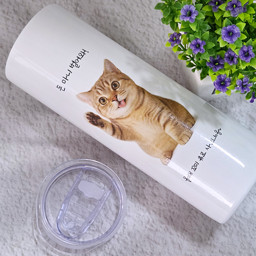 포토텀블러 송년회 단체기념품 커스텀 텀블러굿즈 일자형 590ml - 상세 이미지 2
