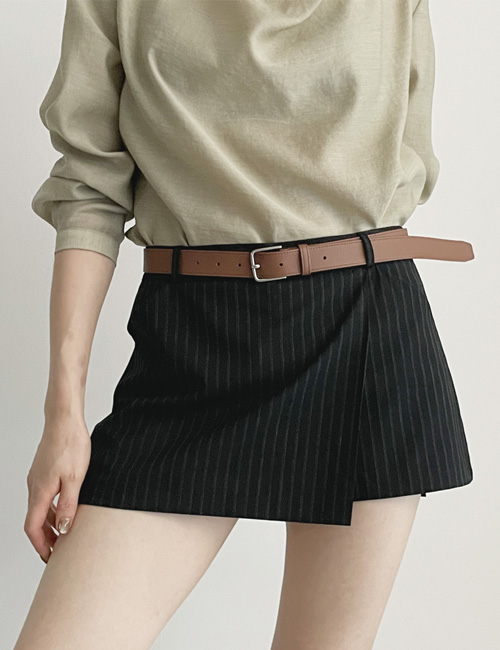 린느 스트라이프 미니 랩 스커트 & 팬츠 [2color]