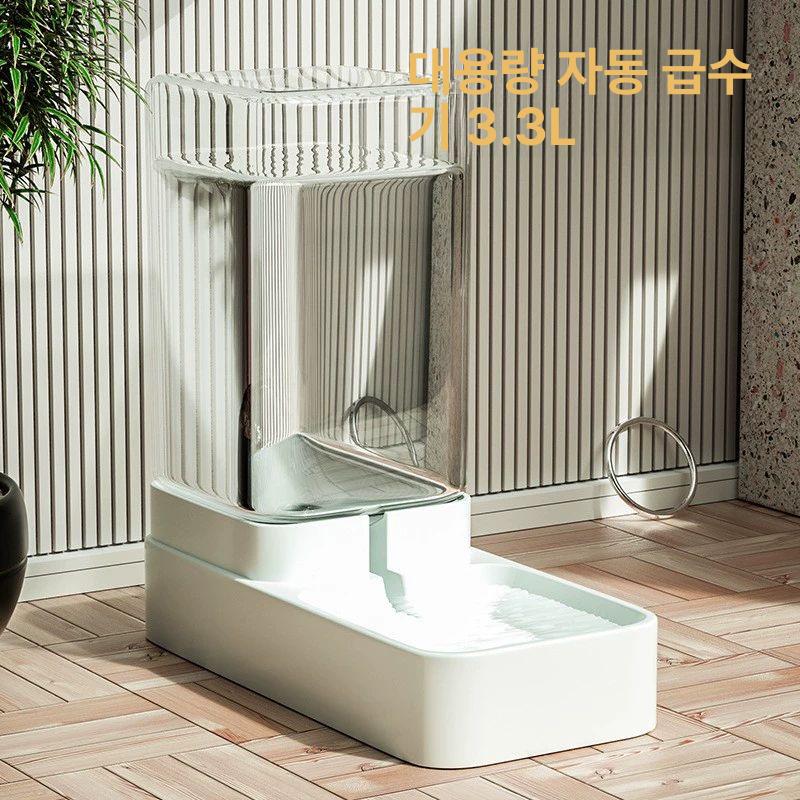 애견 물 디스펜서 급수대 애완동물 휴대용 자동 음수대 L 대용량 가정용 - 상세 이미지 4