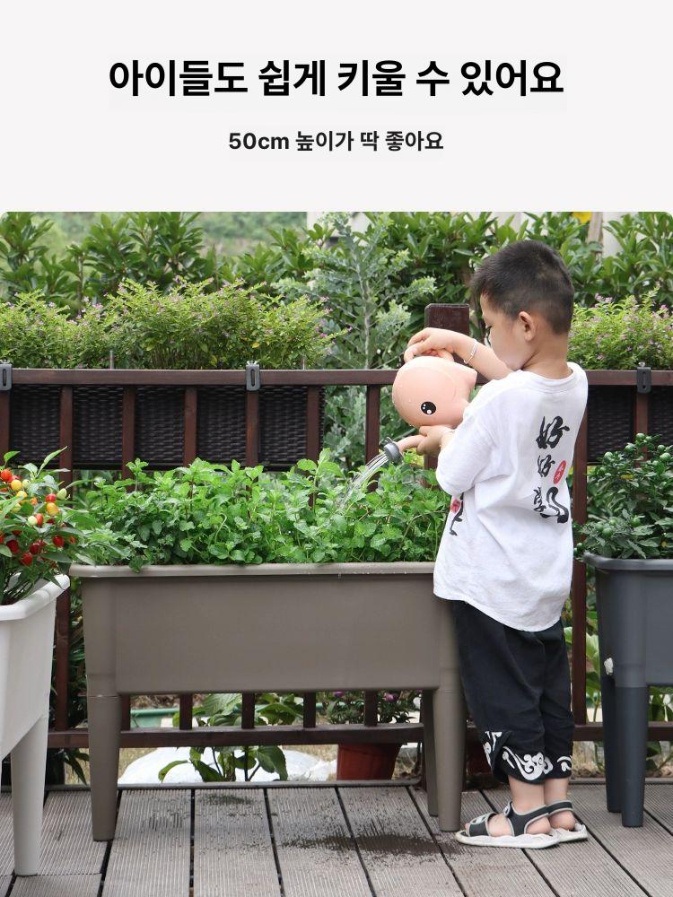 사각 대형 식물 화분 야외 대용량  커피색+코코넛 벽돌 5개 수지 특대형 길이76x너비31x높이50 cm - 상세 이미지 2