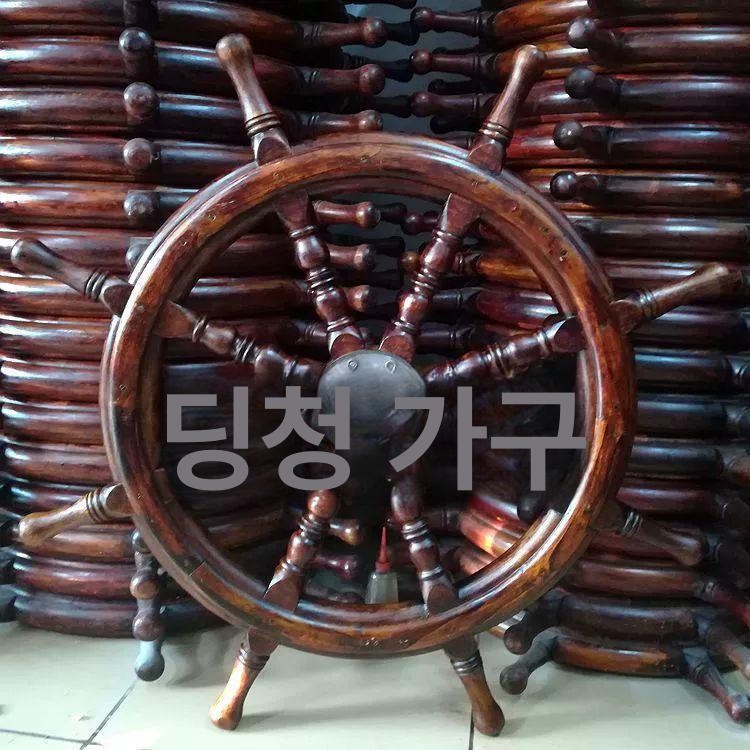 원목 선박 조타기 운전석 빈티지 부품 요트 스위치 100CM 단도구 액세서리 후크 - 상세 이미지 5