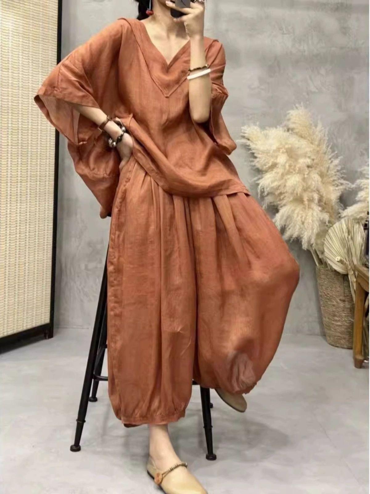 바지 모시 절복 여자생활 천연염색옷 배기 퍼플 M 추천 47.5-57.5kg - 상세 이미지 4