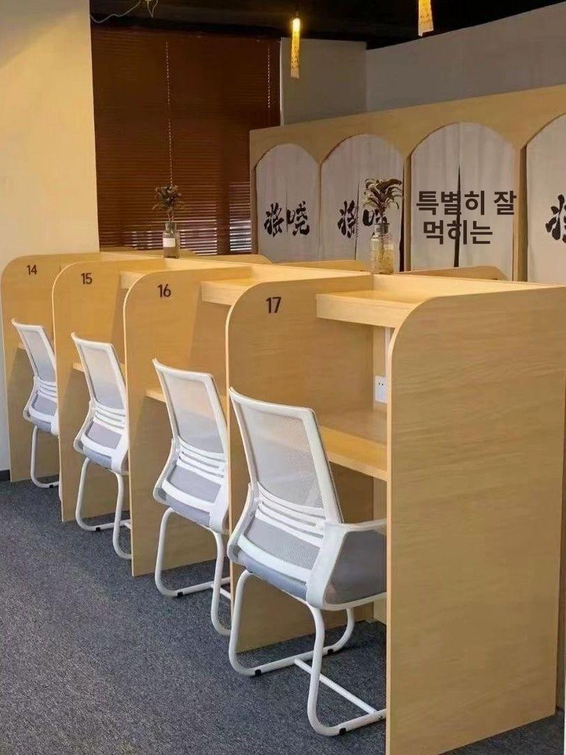 스터디카페 책상 공부방 자습실 방음실 학원자습실 패키지 구성 120 테이블+의자 - 상세 이미지 3