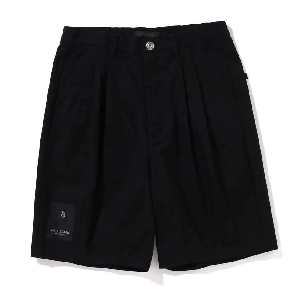 베이프 반바지 BLACK PAISLEY LEATHER TRIMMED WORKER SHORTS 1L30-153-328 - 상품 이미지