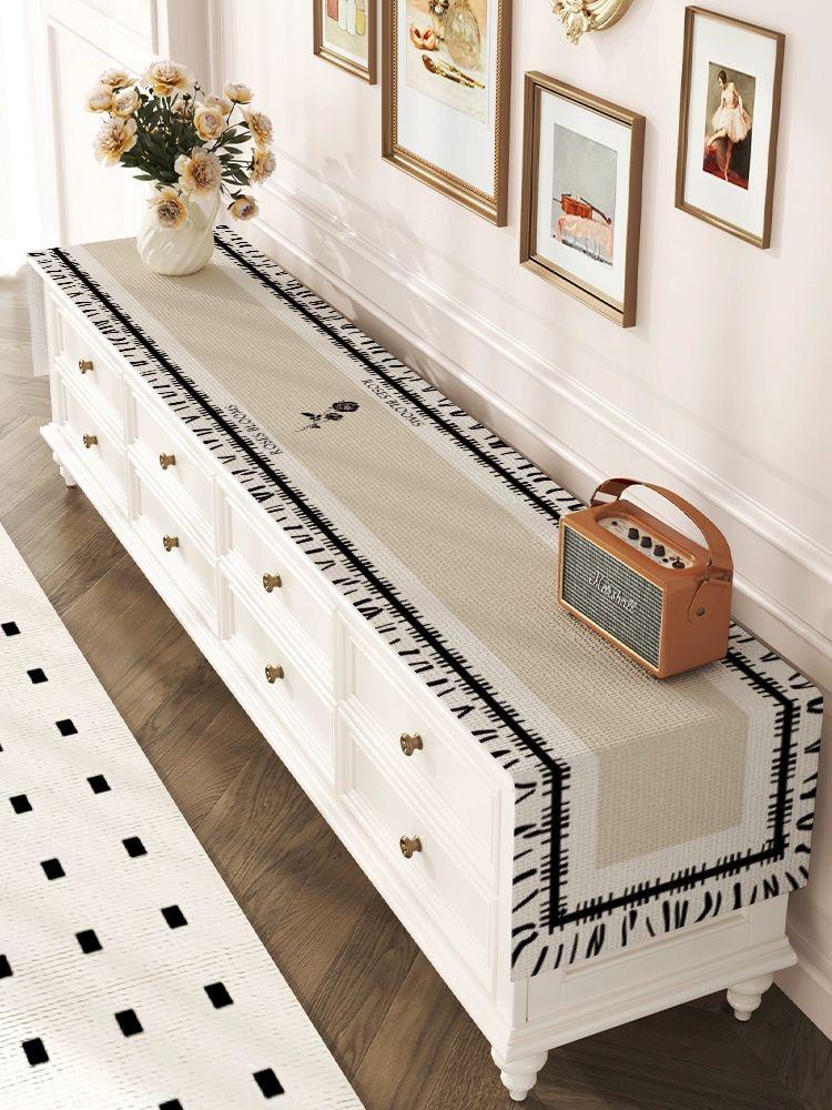 거실장 덮개 패브릭 테이블보 꽃무늬 미드나잇 로즈 50x280cm - 상품 이미지