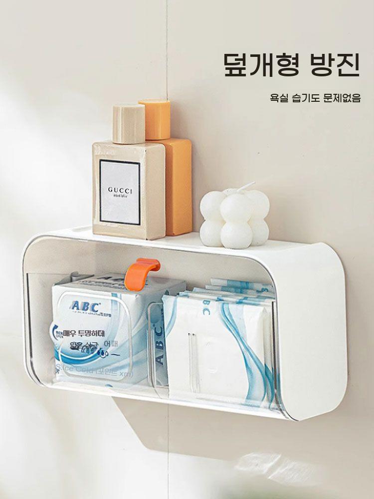 생리대 디스펜서 화장실 벽걸이 다용도 보관 물티슈 속옷통 수납함 - 상세 이미지 3