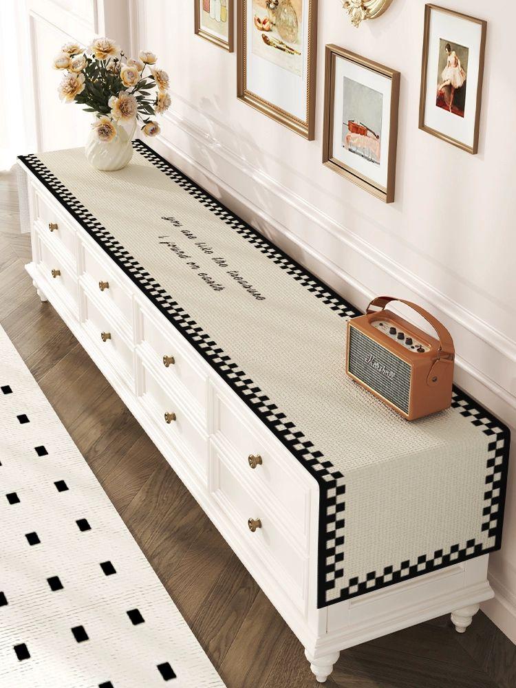 거실장 덮개 패브릭 테이블보 꽃무늬 미드나잇 로즈 50x280cm - 상세 이미지 3