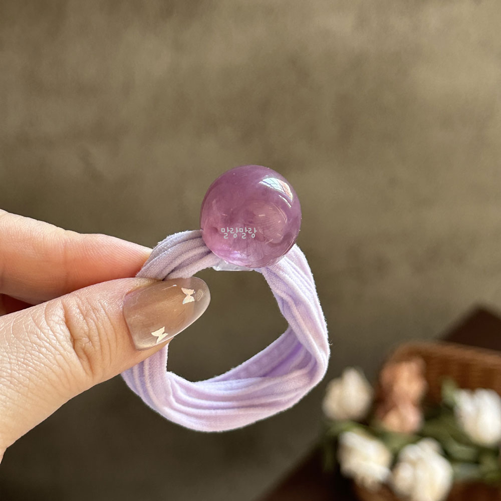 부드러운 파스텔 머리고무줄 짱짱한 포니테일 묶기 방울 헤어끈 이미지 8