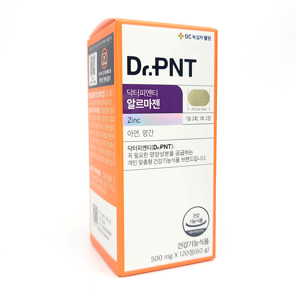 닥터피엔티 알르마젠 120정 아연 망간 브로멜라인 케르세틴 다래추출물