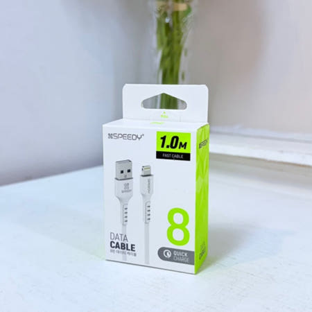 [제이씨협력사]플러스샵 1m 8핀 충전 케이블 초고속 고속충전기 스마트폰 휴대폰케이블