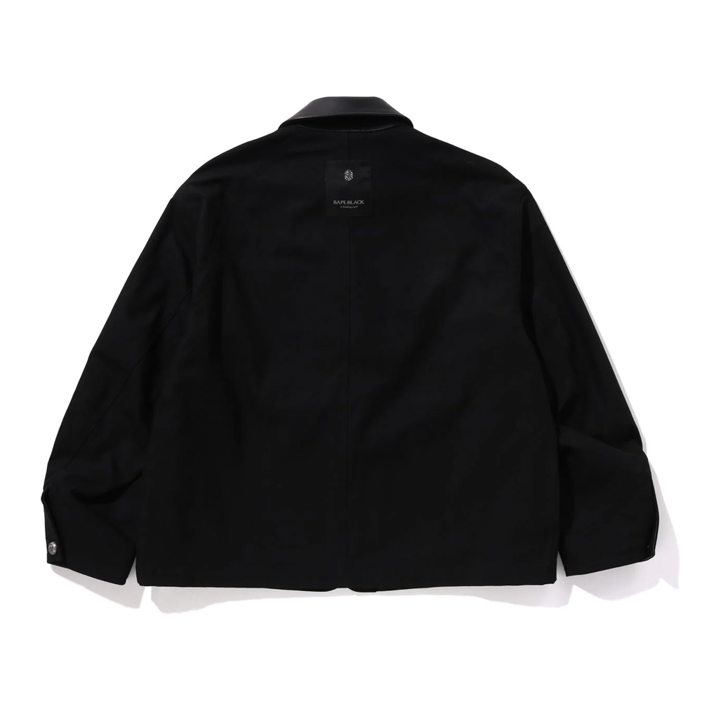 베이프 자켓 BLACK LEATHER TRIM CHORE JACKET 1L30-140-319 - 상세 이미지 2