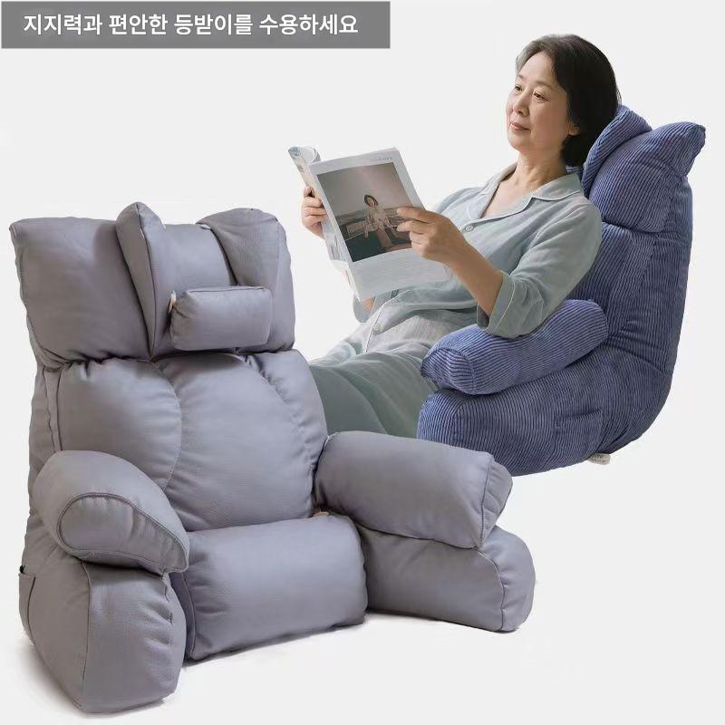 등받이쿠션 침대 허리 받침대 허리쿠션 대형 거실 의자 받침 브라운 M(75x58) 기본형 - 상세 이미지 2